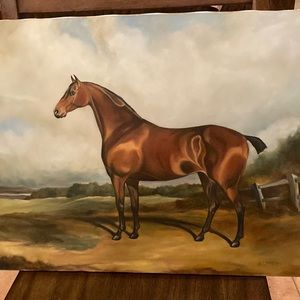 Original acrylic painting of a bay horse